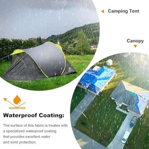 TeeLiy Waterproof Canvas Fabric by The Yard 600D Upholstery Outdoor Fabric 58" W, 1 Yard Khakil (147 cm x 91 cm) thumbnail 6