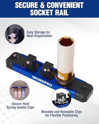 WORKPRO 1/2" Drive Lug Nut Impact Duty Socket Set, 3 Pieces 17-19-21mm | Thin Wall Deep Sockets for Cars thumbnail 9