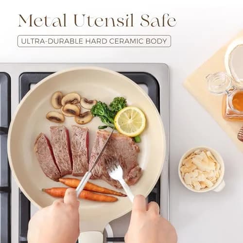 PRICUSIS Nonstick Ceramic Frying Pan 8 Inch | Induction Safe & Dishwasher Friendly thumbnail 2