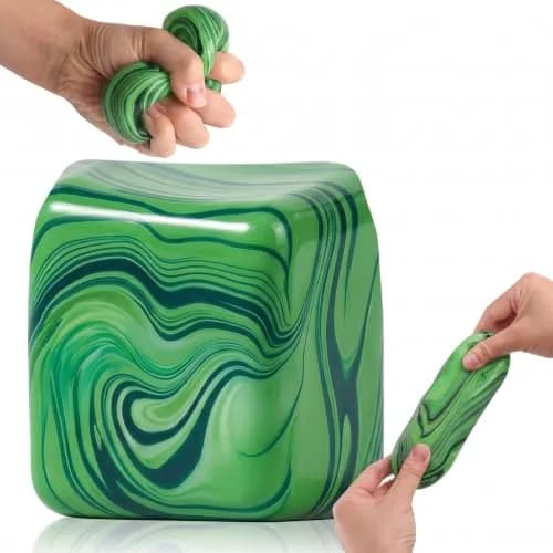 Drephere Green Ice Cube Stress Ball 5.6cm (2.2 inches) | Non-Toxic Sensory Toy for Kids & Adults thumbnail 1