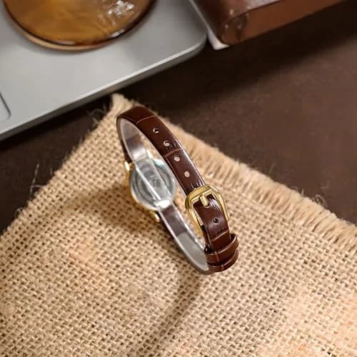 Gosasa Women's Retro Leather Strap Watch 18mm Dial | Elegant Vintage Dress Accessory thumbnail 6
