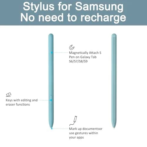 Amtake Replacement S Pen for Samsung Galaxy Tab S6 Lite (Light Blue, 6-Piece Set) | 4096 Pressure Levels thumbnail 4