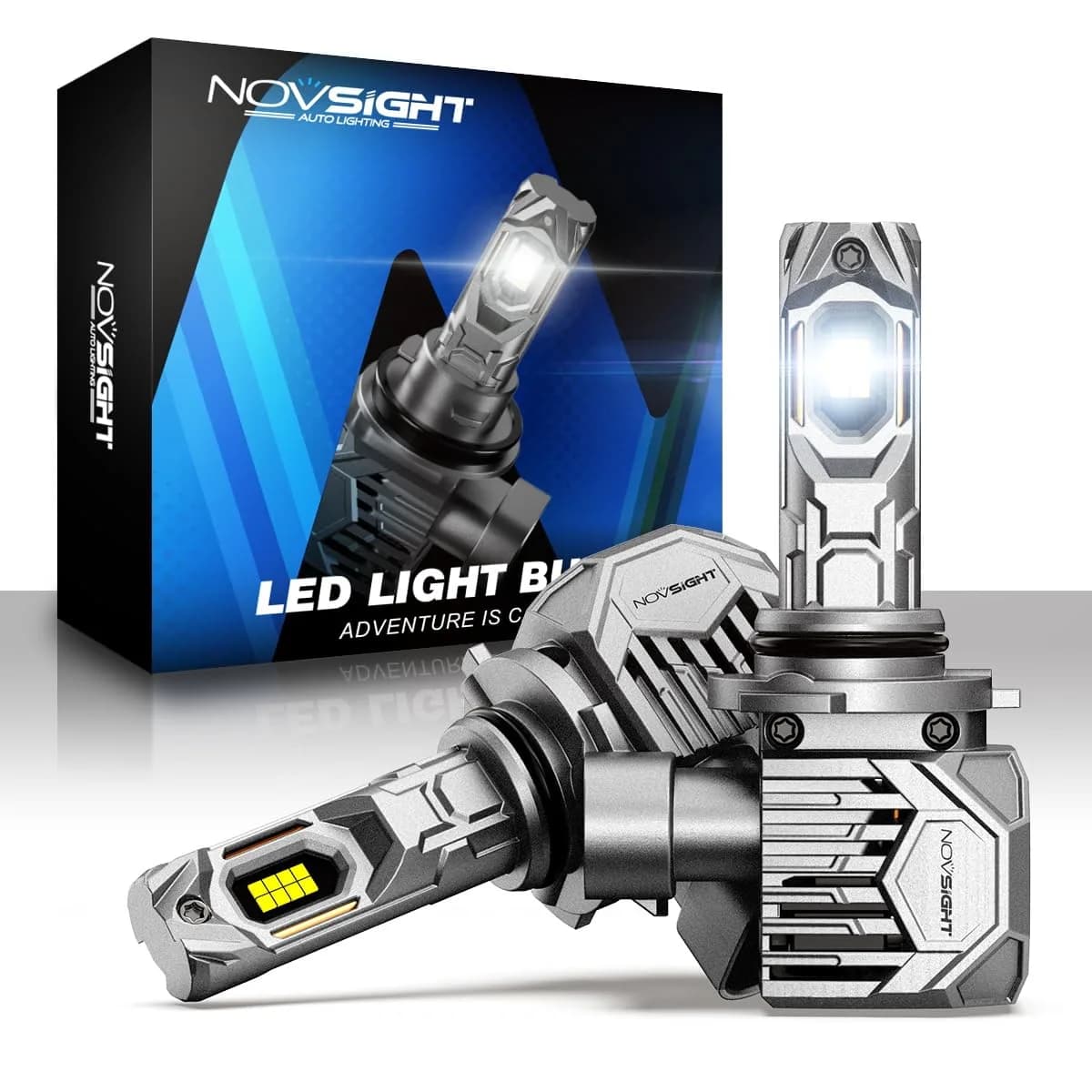 NOVSIGHT 9005 LED Fog Light Bulbs 2 Pack | 50,000 Lumens, 6500K Cool White, 800% Brightness, Plug & Play - main product image