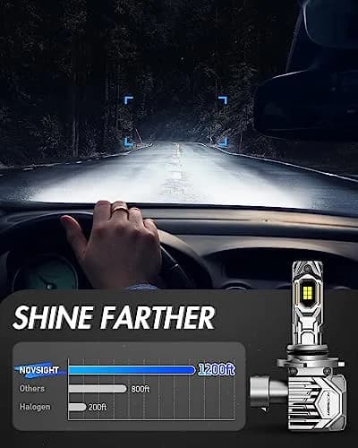 NOVSIGHT 9005 LED Fog Light Bulbs 2 Pack | 50,000 Lumens, 6500K Cool White, 800% Brightness, Plug & Play thumbnail 6
