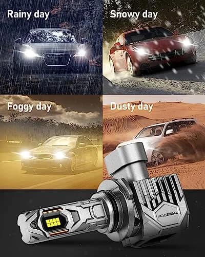 NOVSIGHT 9005 LED Fog Light Bulbs 2 Pack | 50,000 Lumens, 6500K Cool White, 800% Brightness, Plug & Play thumbnail 7