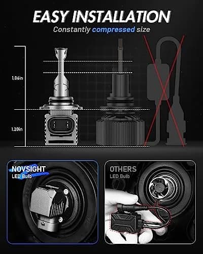 NOVSIGHT 9005 LED Fog Light Bulbs 2 Pack | 50,000 Lumens, 6500K Cool White, 800% Brightness, Plug & Play thumbnail 2