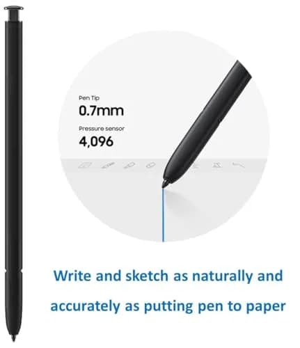 TYHJ S Pen S23 Ultra Replacement Stylus with Bluetooth & Replacement Tips for Samsung Galaxy S23 Ultra 5G | 4096 Pressure Levels thumbnail 4