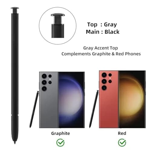 TYHJ S Pen S23 Ultra Replacement Stylus with Bluetooth & Replacement Tips for Samsung Galaxy S23 Ultra 5G | 4096 Pressure Levels thumbnail 2