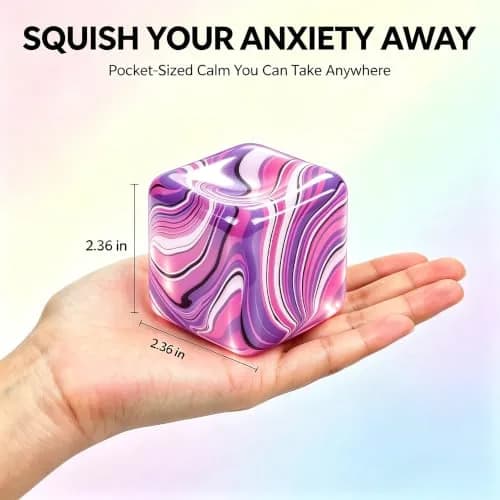 Drephere Purple Ice Cube Stress Ball 5.6cm (2.2 inches) | Non-Toxic Sensory Toy for Kids & Adults thumbnail 2