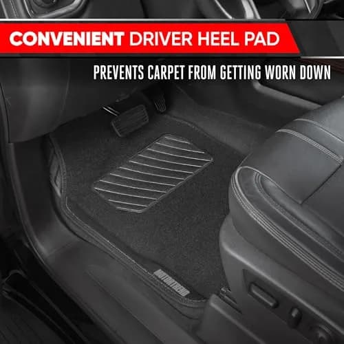 Motor Trend SpeedSeries Carpet Car Floor Mats Set - Versatile Fit for Cars, Trucks, SUVs, Vans 25.75in x 17.5in | All-Weather Durable Design thumbnail 2
