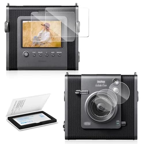 JJC 2 Pack Tempered Glass Screen Protector for Fuji Insta Wide EVO Camera LCD & Lens - 9H Hardness, 95% Clarity thumbnail 1