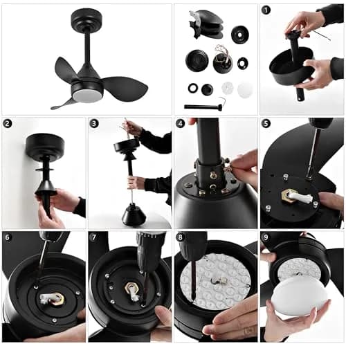 OVAL AIR AIR8000E Albini 22" Contemporary Minimalist 6-Speed Metal Ceiling Fan | Smart Dimmable LED for Living Room & Bedroom thumbnail 5