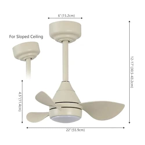OVAL AIR AIR8000E Albini 22" Contemporary Minimalist 6-Speed Metal Ceiling Fan | Smart Dimmable LED for Living Room & Bedroom thumbnail 2