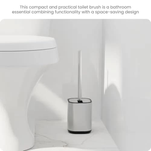 Home Zone Living Toilet Brush Cleaner with Holder | Automatic Lid & Stainless Steel Handle thumbnail 6