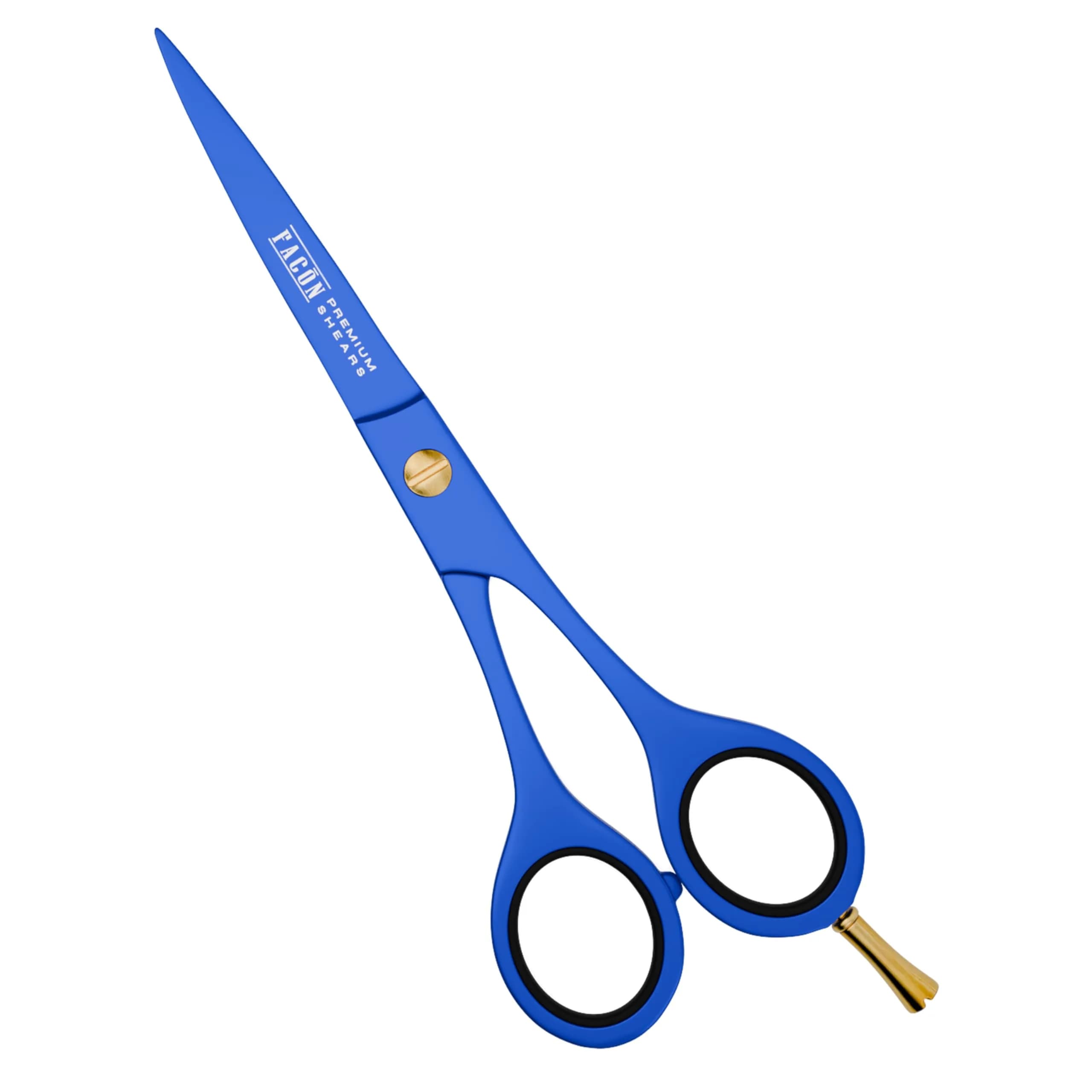 FACON Professional Hair Cutting Scissors 6.5 Inch Japanese Stainless Steel Barber Shears | Razor Edge Precision Cutting — The Bravo (Blue)