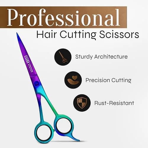 FACON Professional Hair Cutting Scissors 6.5 Inch Japanese Stainless Steel Barber Shears | Razor Edge Precision for Men, Women & Kids thumbnail 2