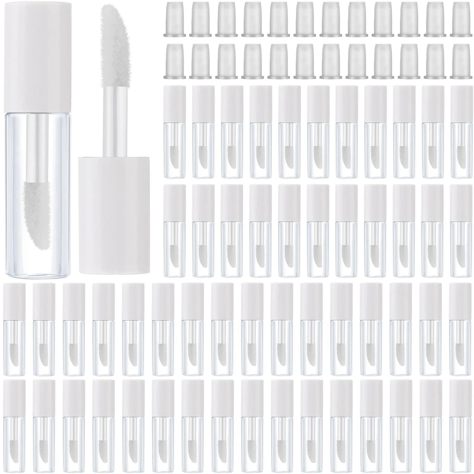 Patelai Clear Mini Lip Gloss Tubes 1.2ml (100-Pack, Rose Gold) | DIY Cosmetic Containers for Travel — White / 1.2ml