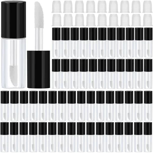 Patelai 100 Pieces Clear Mini Lip Gloss Tubes 3ml (0.1 Fl Oz) | Refillable Empty Containers for DIY Makeup thumbnail 1