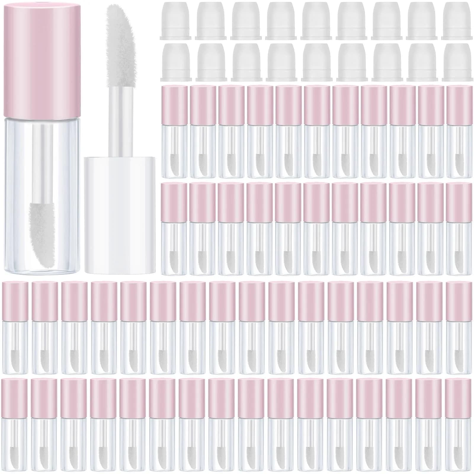Patelai Clear Mini Lip Gloss Tubes 3ml (0.1 Fl Oz) | 100 Pcs Refillable DIY Cosmetic Containers