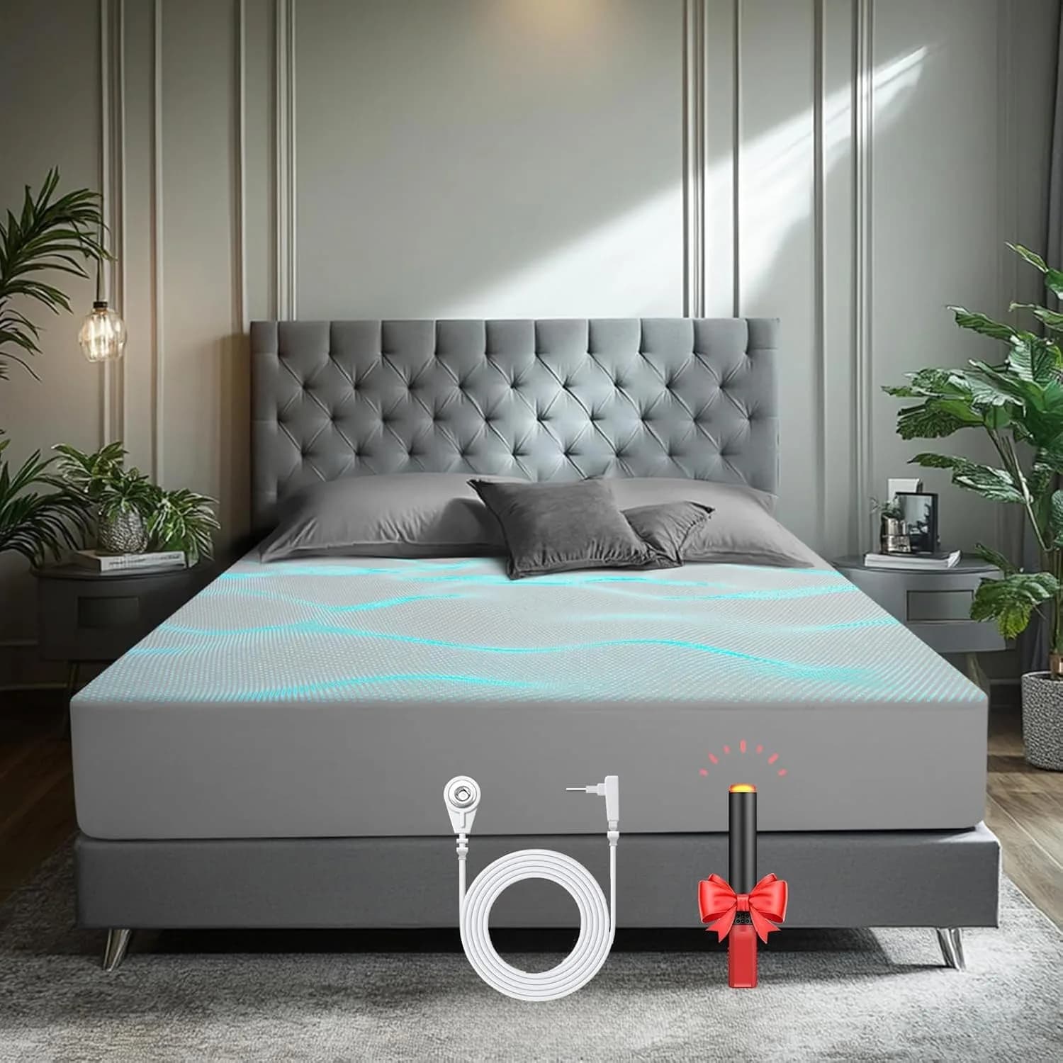 ATE Health Grounding Sheet Queen Size 156 cm x 203 cm (60"x80") | Organic Cotton Silver Fiber for Better Sleep - main product image