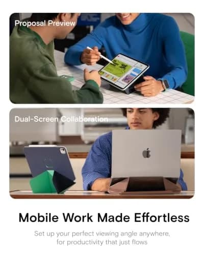 MOFT Dynamic Folio Case for iPad Pro 11 Inch M5 2025 & M4 2024 | 20+ Adjustable Angles, Auto Wake/Sleep, Ultra Thin, Magnetic Support thumbnail 5