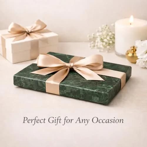 KC KULLICRAFT Natural Green Marble Tray 10" x 6" (25 x 15 cm) | Solid Stone Organizer for Bathroom, Vanity, Kitchen thumbnail 9