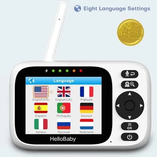 HelloBaby Video Baby Monitor 3 Cameras, 3.2" Screen, PTZ | No WiFi, 1000ft Range, Night Vision thumbnail 9