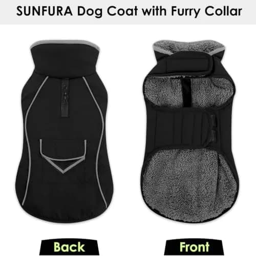 SUNFURA Small Dog Coat, Warm Dog Winter Jacket with Fleece Lined thumbnail 2