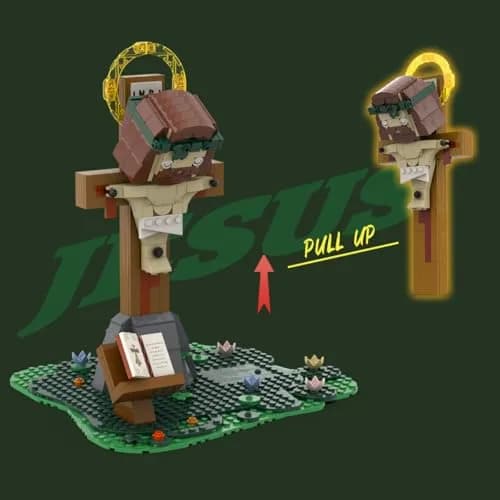 HONLANCH Jesus Cross Building Blocks Set,532PCS | Faith-themed Architectural Toy for Adults & Believers thumbnail 4