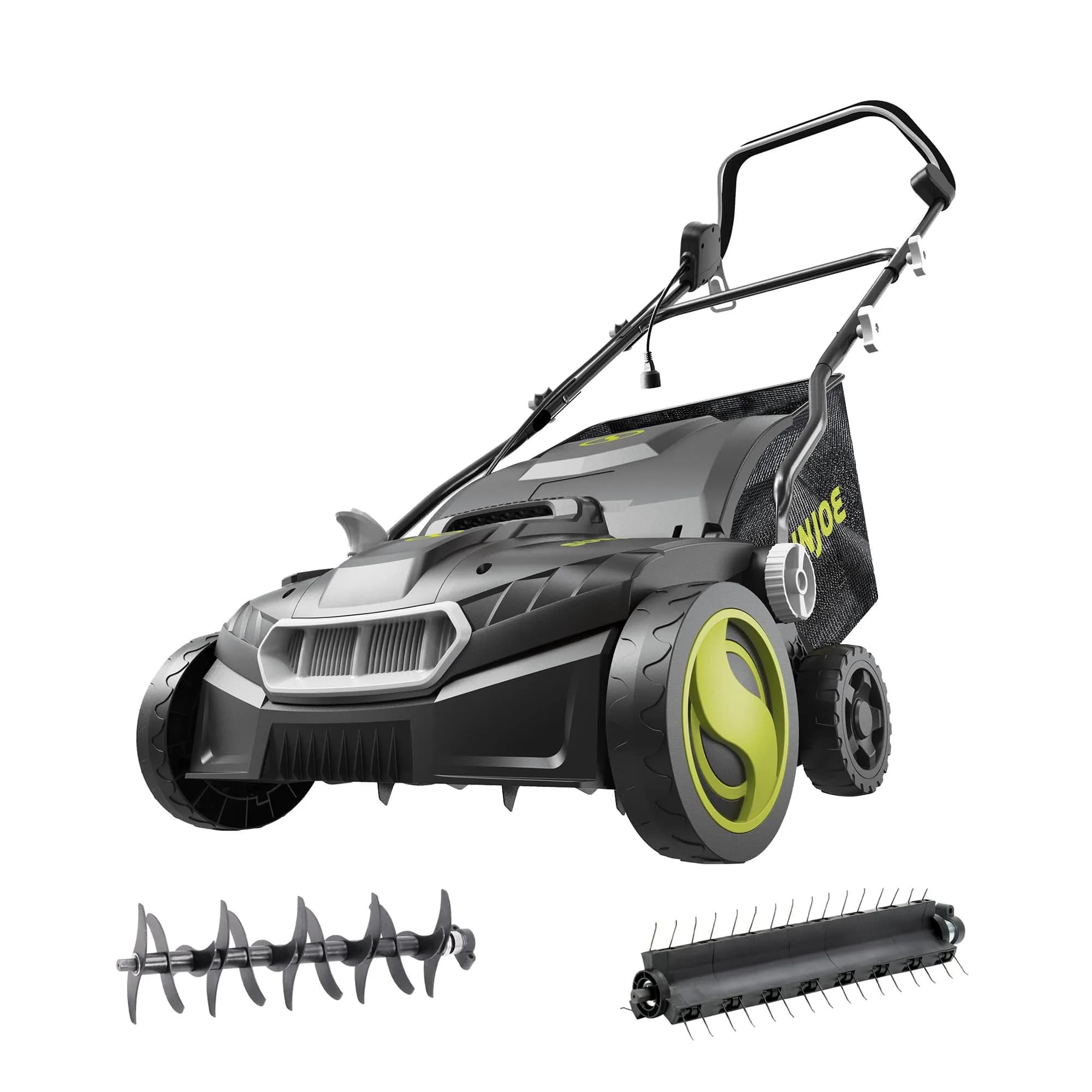 Sun Joe Corded Dethatcher & Scarifier with 13.2-Gal Bag | 15-Inch, 15-Amp Heavy-Duty Lawn Care