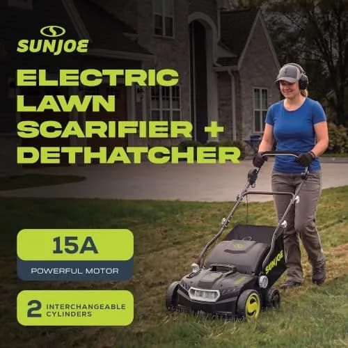 Sun Joe Corded Dethatcher & Scarifier with 13.2-Gal Bag | 15-Inch, 15-Amp Heavy-Duty Lawn Care thumbnail 4