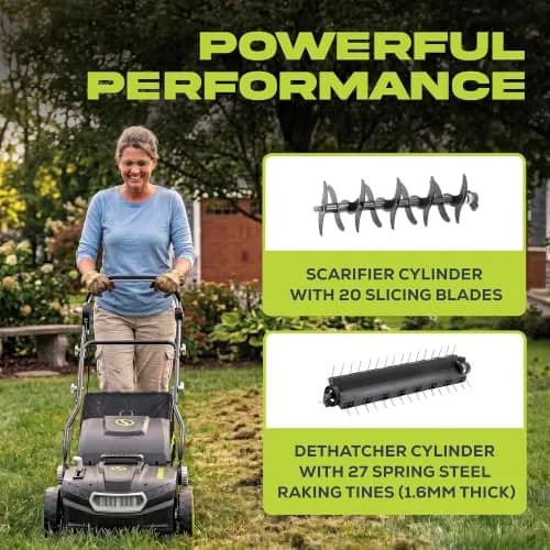 Sun Joe Corded Dethatcher & Scarifier with 13.2-Gal Bag | 15-Inch, 15-Amp Heavy-Duty Lawn Care thumbnail 5
