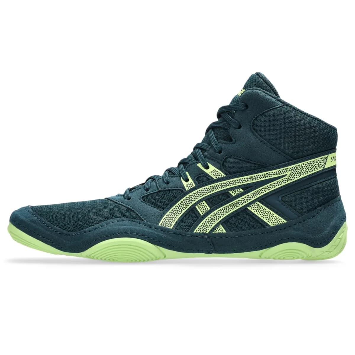 ASICS Men's Snapdown 4 Wrestling Shoes, 10.5 (28.3 cm) Tranquil Teal/Lucid Yellow | Ankle-High Athletic Fit