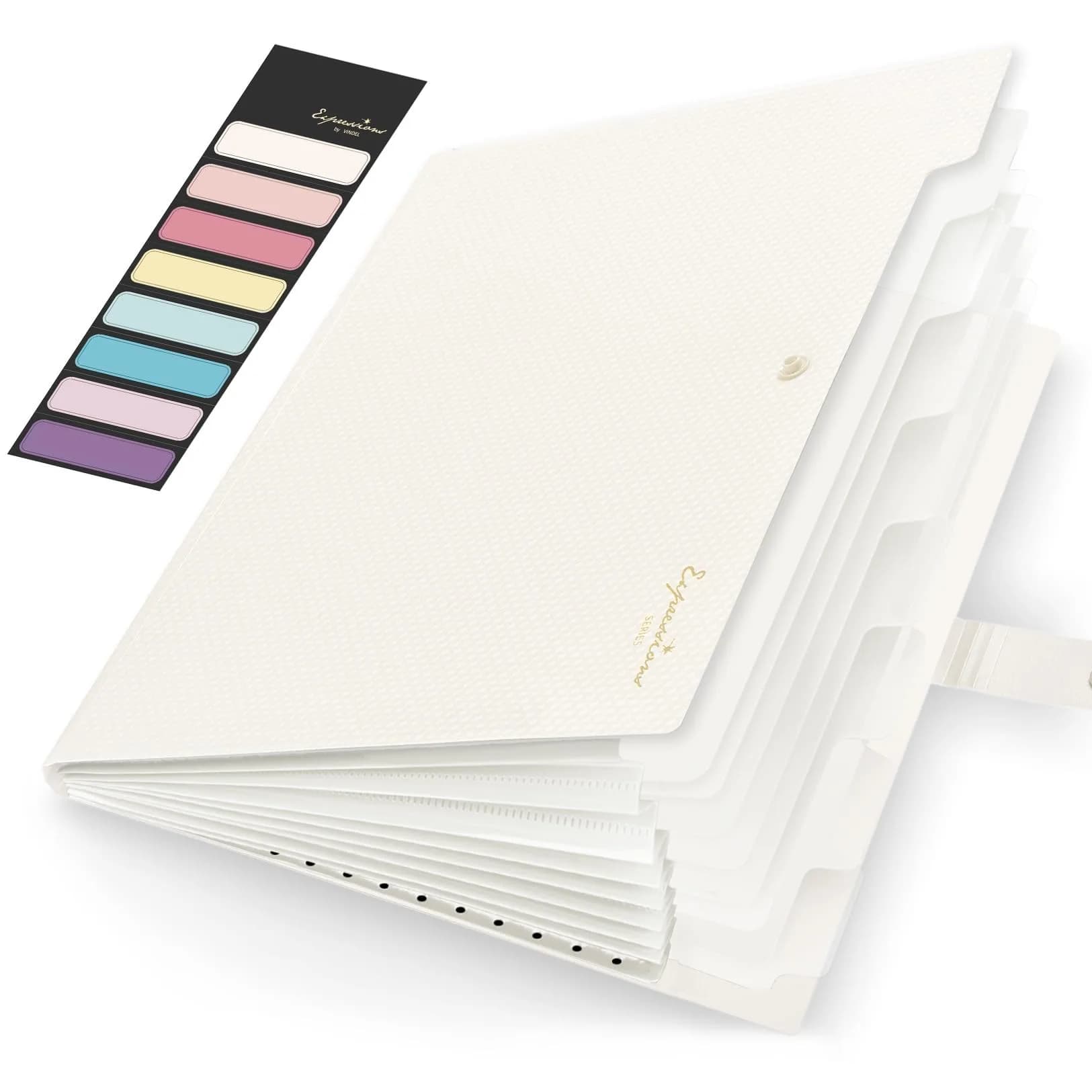 Sooez Accordion File Organizer 8 Pocket, Expanding File Folder with Labels | Durable Plastic for A4/Letter Size Documents