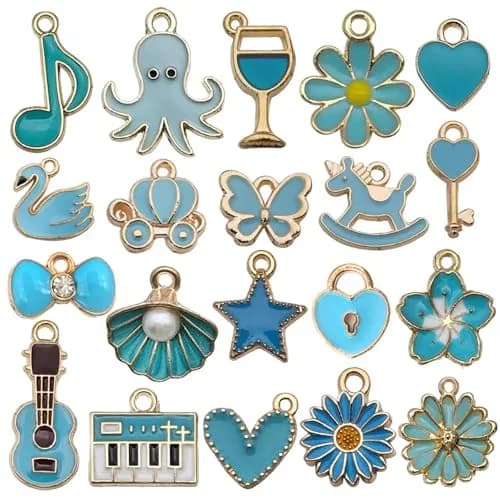 YouLuo 100Pcs Gold Plated Enamel Charms | Assorted Designs for Jewelry Making thumbnail 4