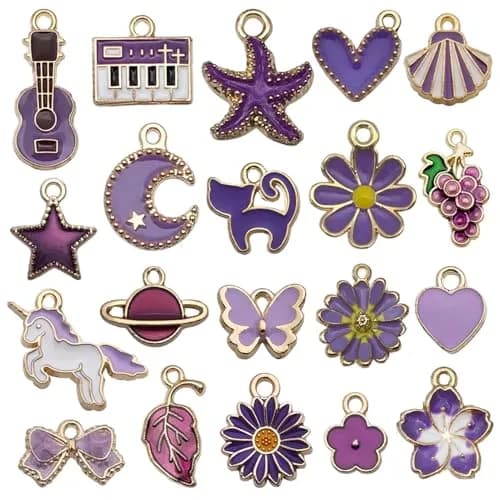 YouLuo 100Pcs Gold Plated Enamel Charms | Assorted Designs for Jewelry Making thumbnail 3