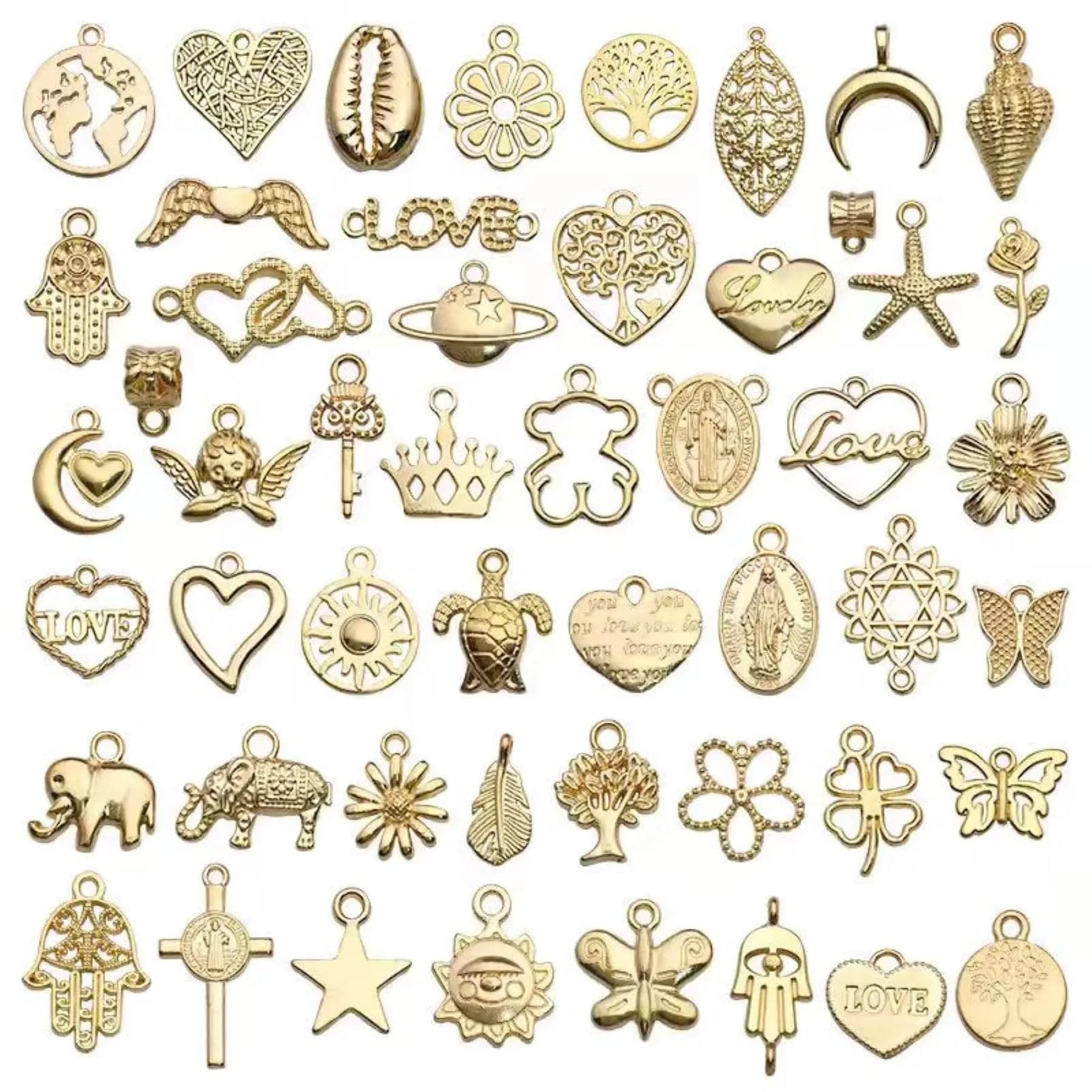 YouLuo 100Pcs Gold Plated Enamel Charms | Assorted Designs for Jewelry Making — KC Gold