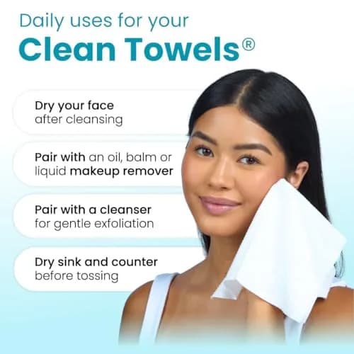 CLEAN SKIN CLUB Blemish Control Clean Towels XL Travel Pack | Exfoliating Face Towels for Oily Skin, Eczema Association Accepted, TSA-Approved (10 Count) thumbnail 8