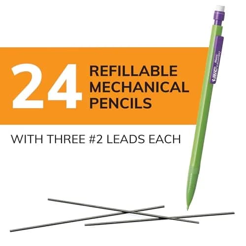BIC Xtra Strong Mechanical Pencils with Erasers, Thick Point (0.9mm), 48-Count | Smooth, Dark Writing thumbnail 2