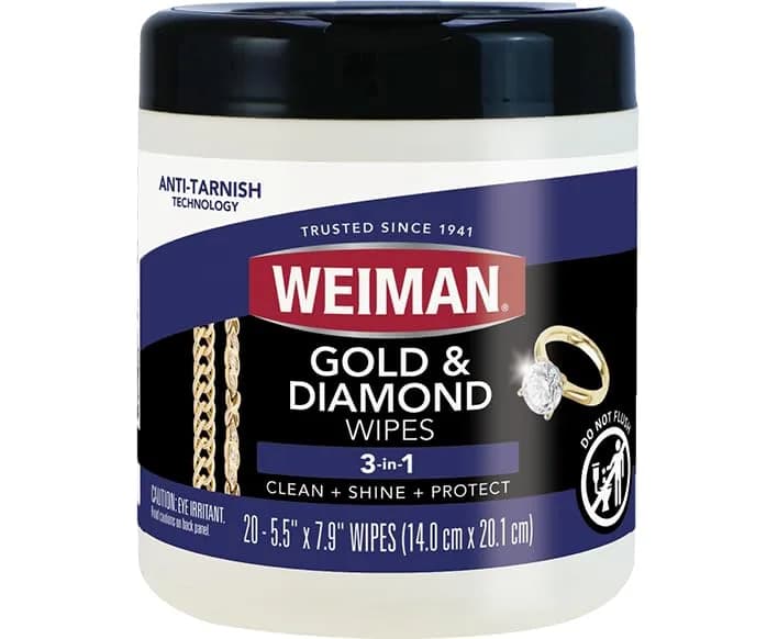 Weiman Gold & Diamond 3-in-1 Wipes - 1 Count | Cleans, Shines, Protects Jewelry - main product image