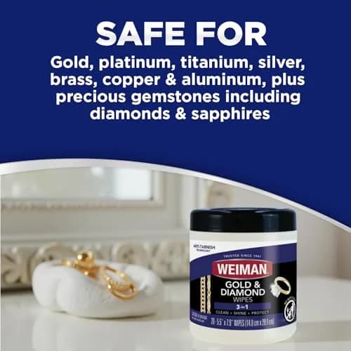 Weiman Gold & Diamond 3-in-1 Wipes - 1 Count | Cleans, Shines, Protects Jewelry thumbnail 9