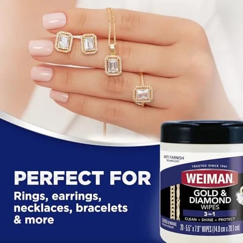 Weiman Gold & Diamond 3-in-1 Wipes - 1 Count | Cleans, Shines, Protects Jewelry thumbnail 10