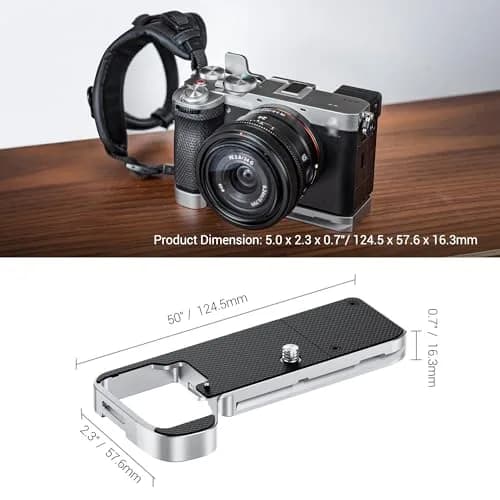 JJC Silver Camera Support Hand Grip for Sony A7CII A7CR with Arca-Type Plate & AirTag Slot | 1/4"-20 Tripod Socket thumbnail 8