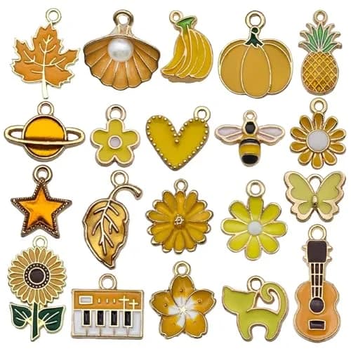 YouLuo Jewelry Charms Assorted Gold Plated Enamel 100pcs | Creative DIY Jewelry Supplies thumbnail 4
