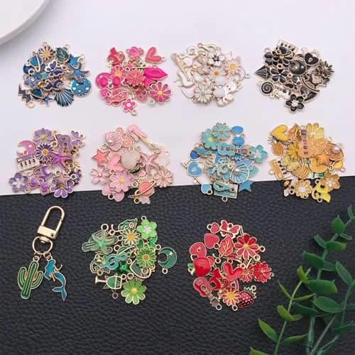 YouLuo Jewelry Charms Assorted Gold Plated Enamel 100pcs | Creative DIY Jewelry Supplies thumbnail 8