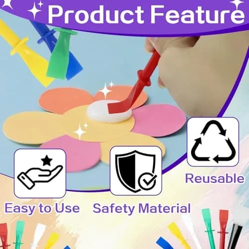 Mtuiewo 30 Pcs Silicone Glue Brush & Plastic Spreader Set | Durable, Reusable, for Crafts & DIY thumbnail 4