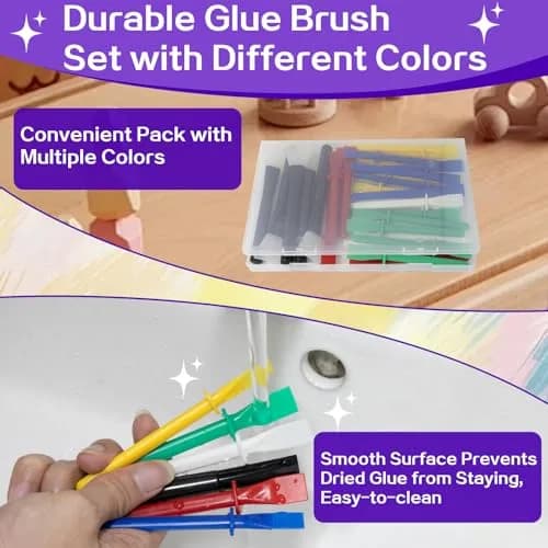 Mtuiewo 30 Pcs Silicone Glue Brush & Plastic Spreader Set | Durable, Reusable, for Crafts & DIY thumbnail 5