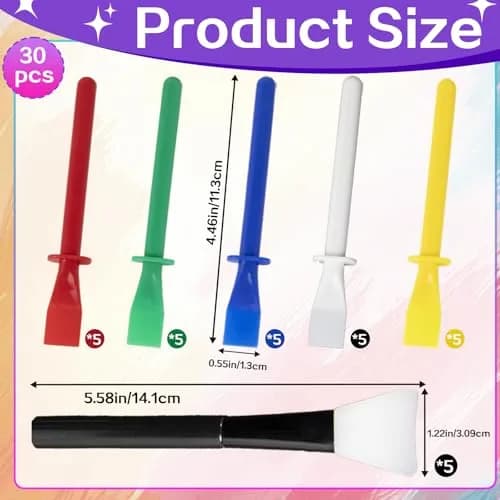 Mtuiewo 30 Pcs Silicone Glue Brush & Plastic Spreader Set | Durable, Reusable, for Crafts & DIY thumbnail 2