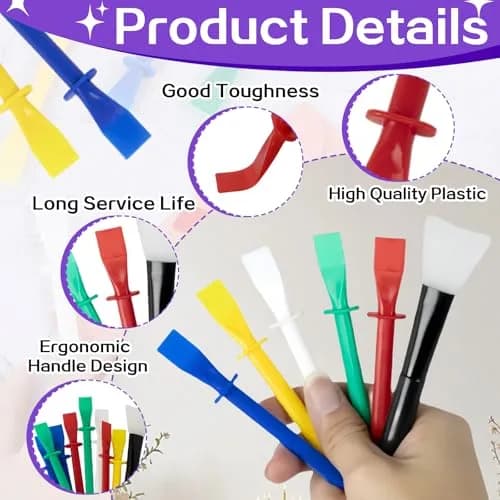 Mtuiewo 30 Pcs Silicone Glue Brush & Plastic Spreader Set | Durable, Reusable, for Crafts & DIY thumbnail 3