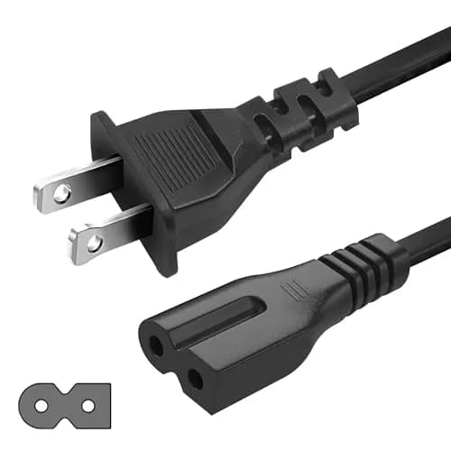 LORDTRONICS 3ft AC 2 Prong C7P Polarized Power Cord for PlayStation 1, PS2 & Vizio TV | Durable, Compatible & 125V/7A thumbnail 1